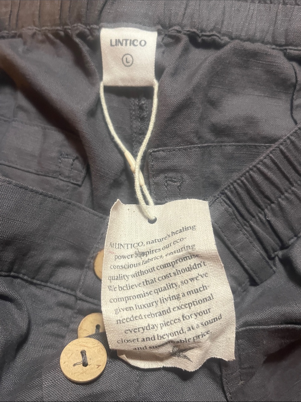 LINTICO Heidi Linen Cotton Simple Button Fly Trousers Euro Vacation Lightweight - Picture 8 of 11